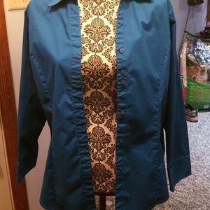 Great condition blue button up easy care